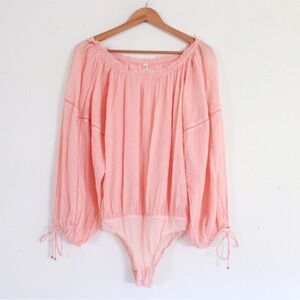 Free People Sundown Balloon Sleeve Bodysuit Small